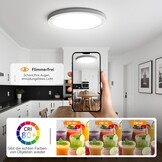 Dimbare LED Plafondlamp met Nachtlamp, Ø40cm, 33W, App/Afstandsbediening