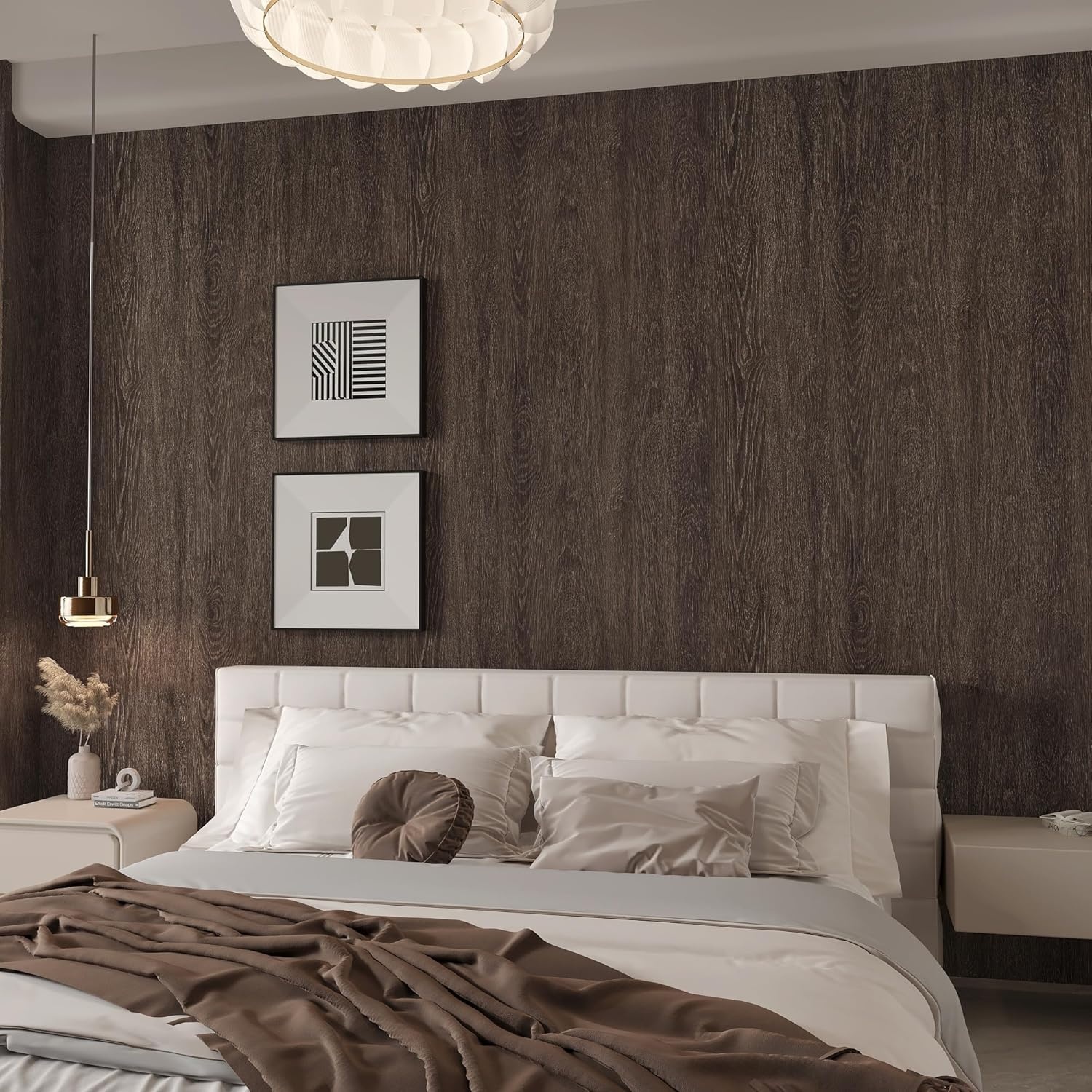 Zelfklevende Houtnerf Folie Beuken Donkerbruin | 80x400 cm | 73% Korting