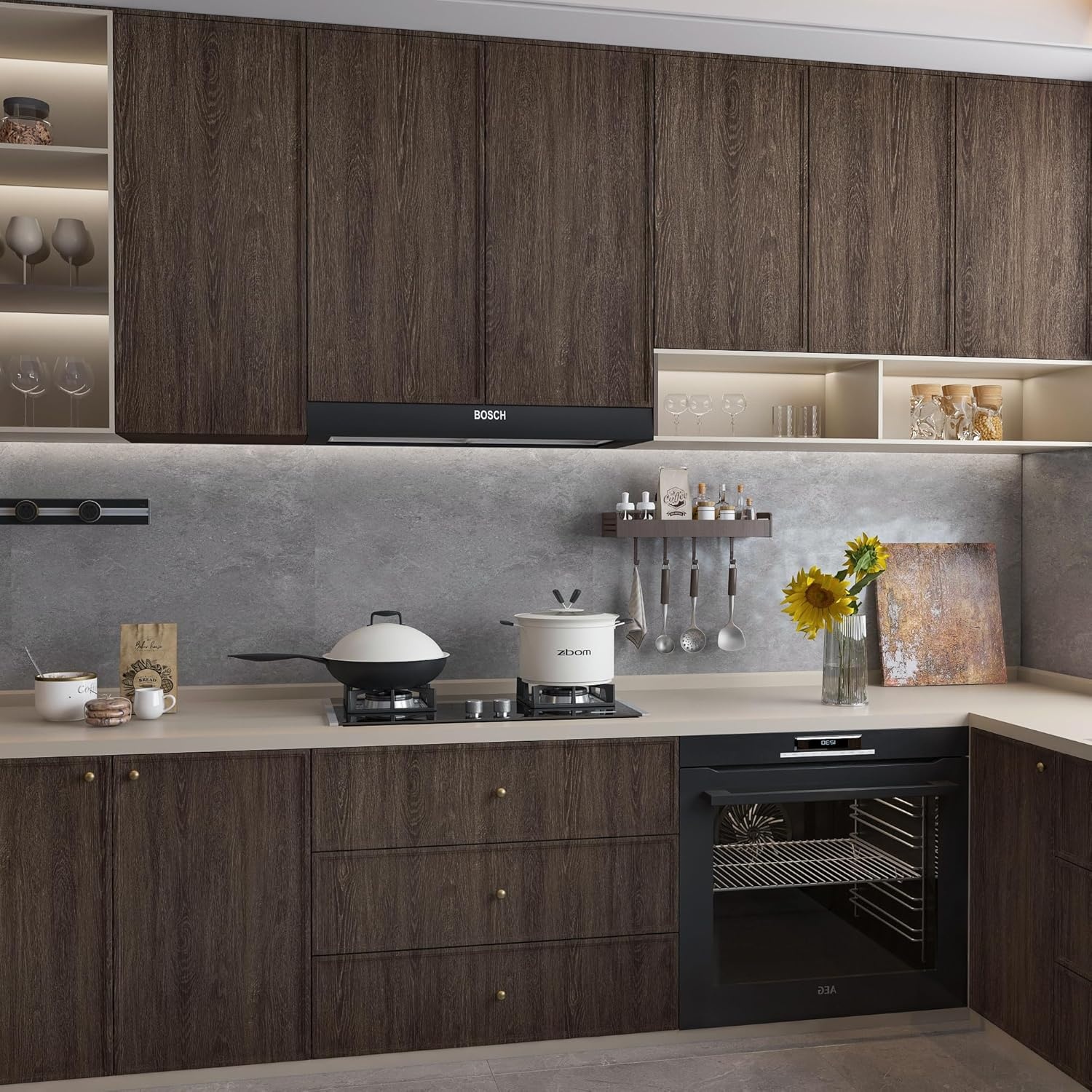 Zelfklevende Meubelfolie Houtnerf Donkerbruin - 57% Korting!