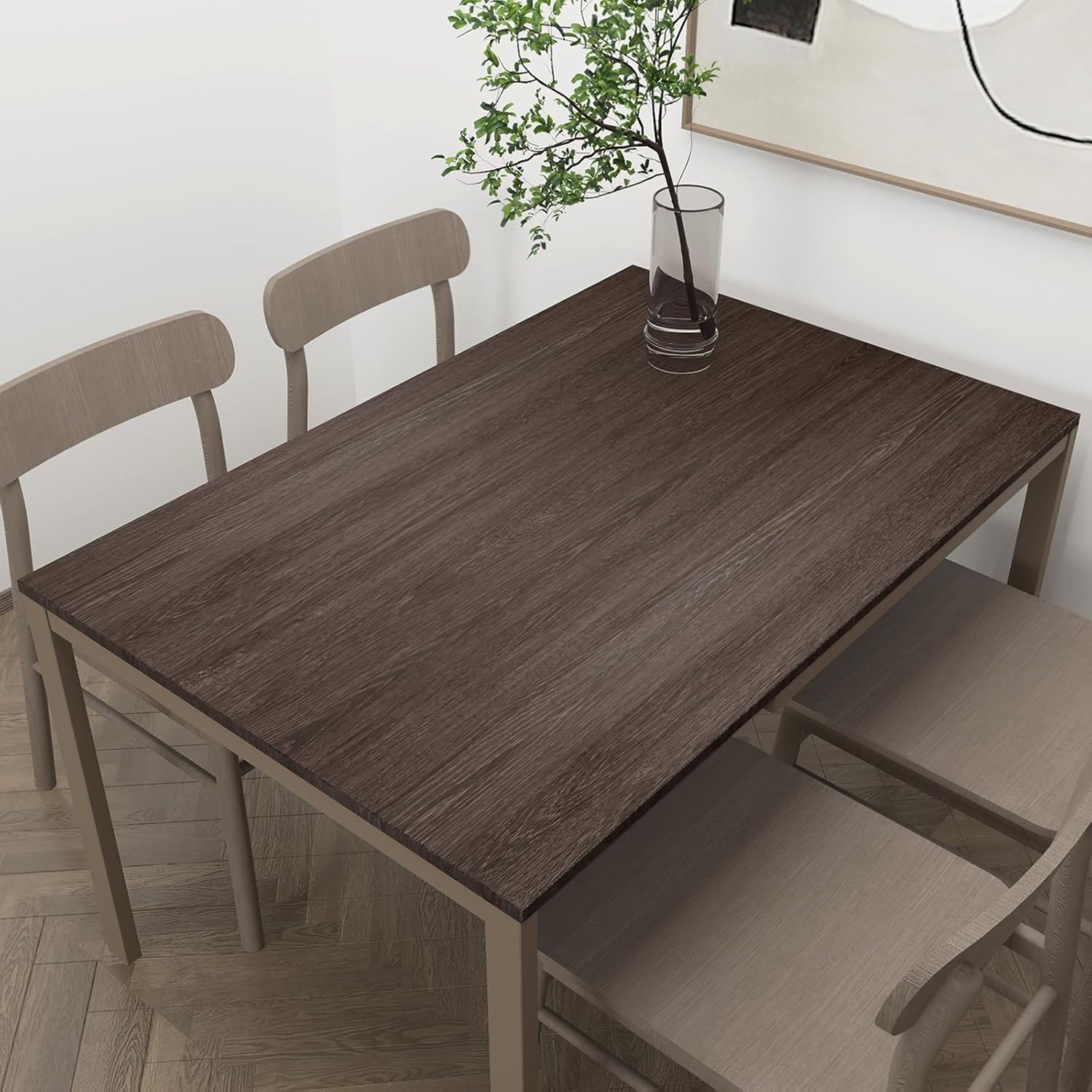 Zelfklevende Houtnerf Folie Beuken Donkerbruin | 80x400 cm | 73% Korting