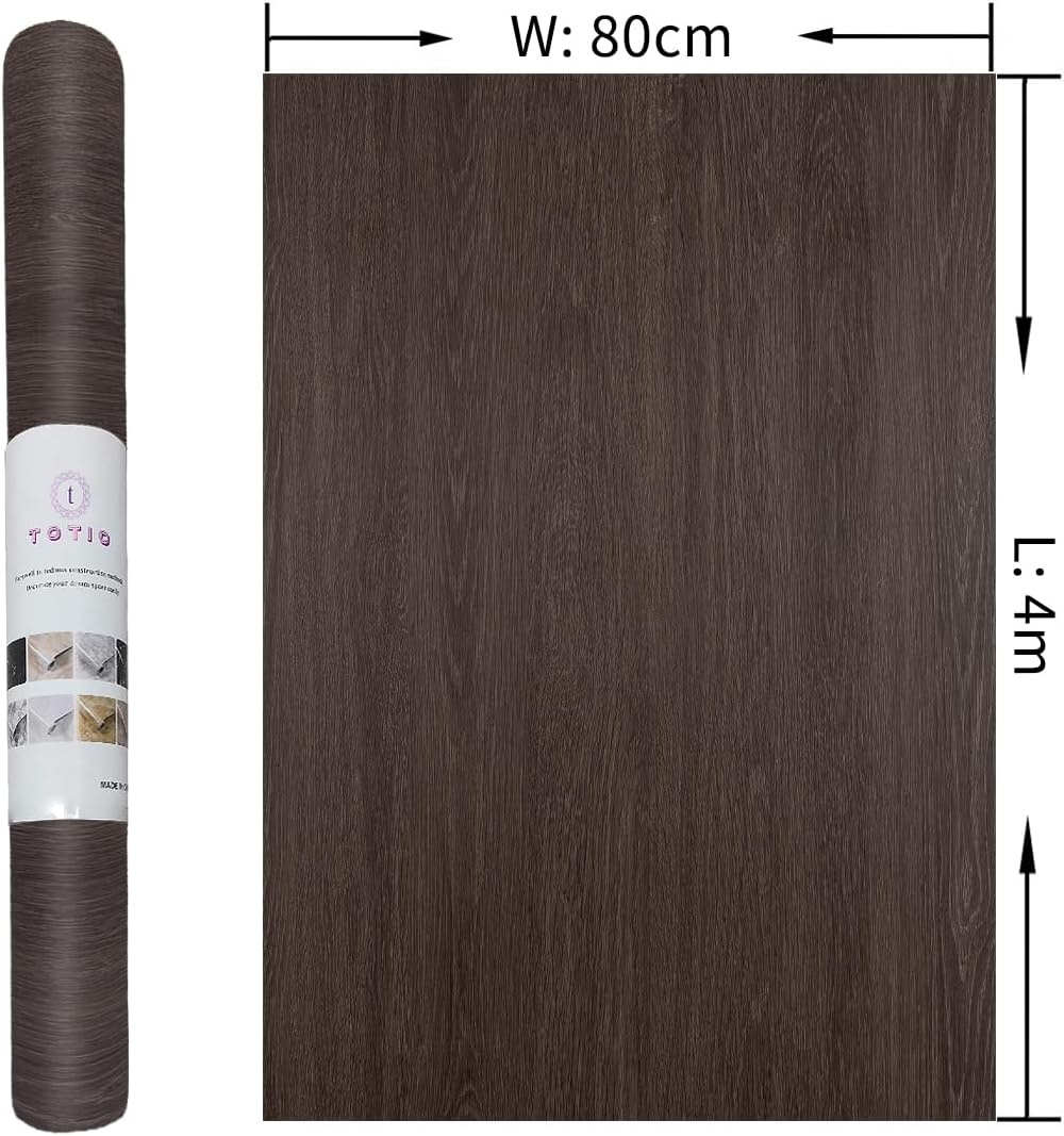 Zelfklevende Houtnerf Folie Beuken Donkerbruin | 80x400 cm | 73% Korting