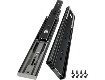 Ladegeleiders Zwart 350mm - Push-to-Open, 45kg, 34% Korting