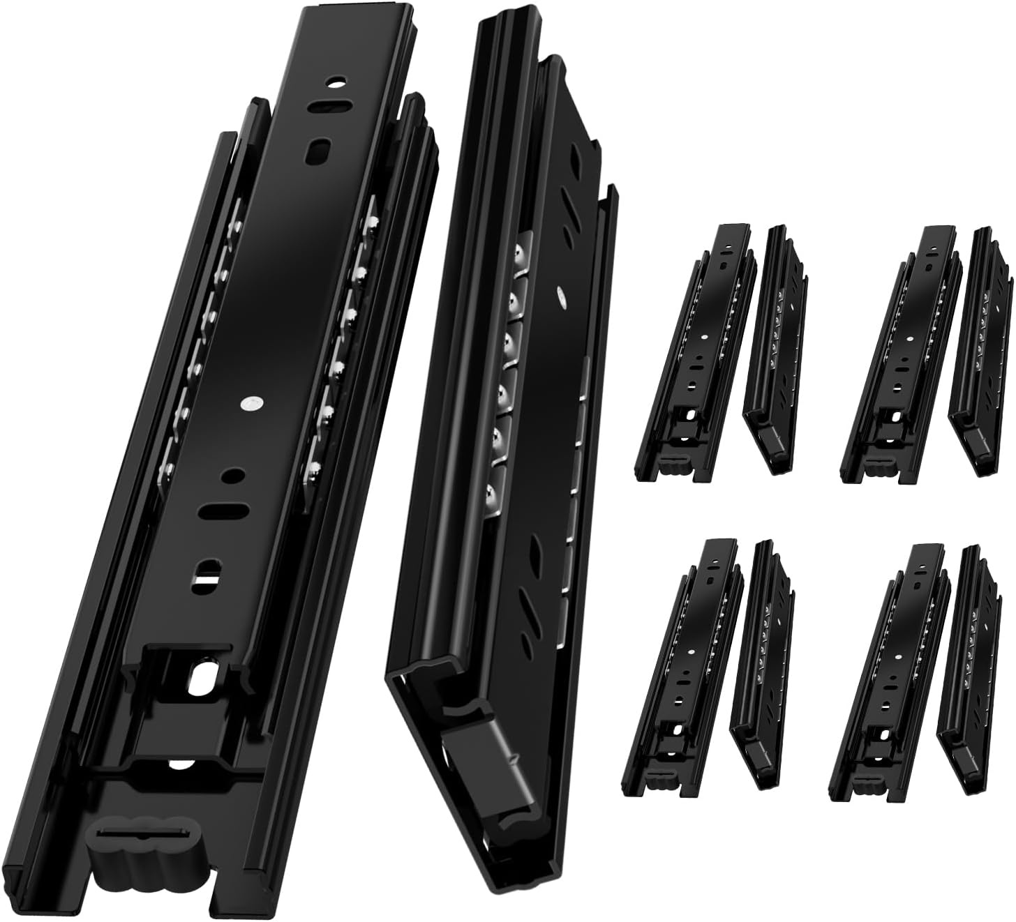 Ladegeleiders Zwart 350mm - Push-to-Open, 45kg, 34% Korting