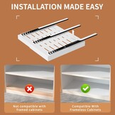 Uittrekbare kastorganizer set van 2, uitbreidbaar 32-52 cm, 53,3 cm diep, met zelfklevende nanofilm voor keuken & voorraadkast