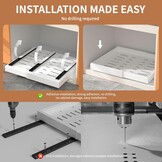 Uittrekbare kastorganizer set van 2, uitbreidbaar 32-52 cm, 53,3 cm diep, met zelfklevende nanofilm voor keuken & voorraadkast