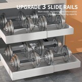 Uittrekbare kastorganizer set van 2, uitbreidbaar 32-52 cm, 53,3 cm diep, met zelfklevende nanofilm voor keuken & voorraadkast