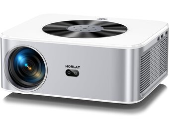 HORLAT Smart 4K Beamer, 28000 Lumen Thuisbioscoop With WiFi 6 Bluetooth for Outdoor, Auto/4P Trapeziumcorrectie, 50% Zoom, Android Projector for Smartphone/TV-Stick