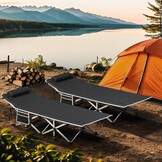 YITAHOME 2 stuks opvouwbare campingbedden voor volwassenen, zwaar belastbaar stevig kampbed 260 kg draagvermogen, sterke, dikkere buizen slaapbedje met draagtas voor reizen/kantoor/buiten, zwart