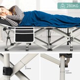 YITAHOME 2 stuks opvouwbare campingbedden voor volwassenen, zwaar belastbaar stevig kampbed 260 kg draagvermogen, sterke, dikkere buizen slaapbedje met draagtas voor reizen/kantoor/buiten, zwart