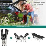 YITAHOME 2 stuks opvouwbare campingbedden voor volwassenen, zwaar belastbaar stevig kampbed 260 kg draagvermogen, sterke, dikkere buizen slaapbedje met draagtas voor reizen/kantoor/buiten, zwart