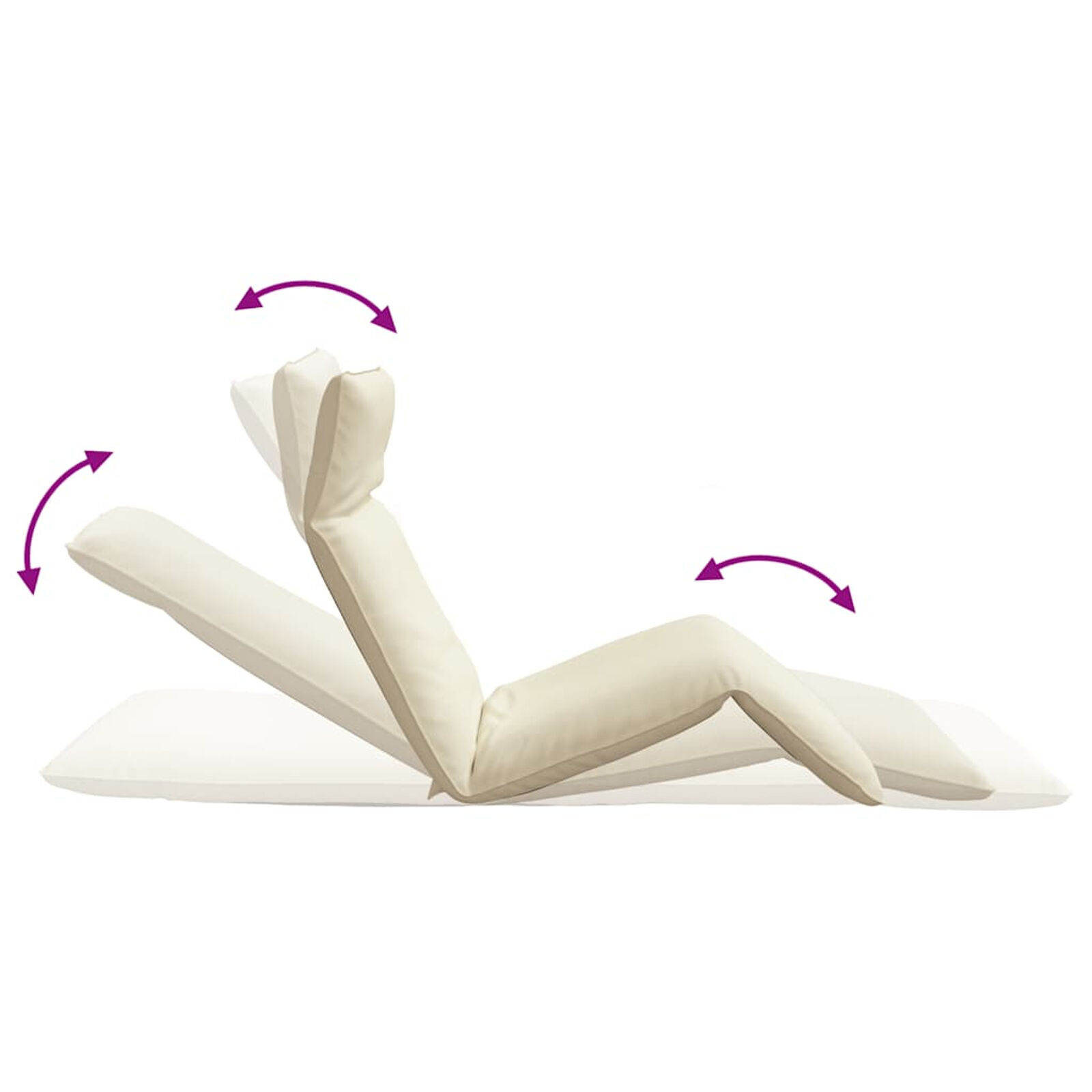 VidaXL Ligstoel Inklapbaar 48% Korting - Crème