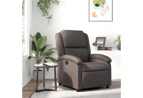 Verstelbare Fauteuil van Echt Leer - Donkerbruin (52% Korting)