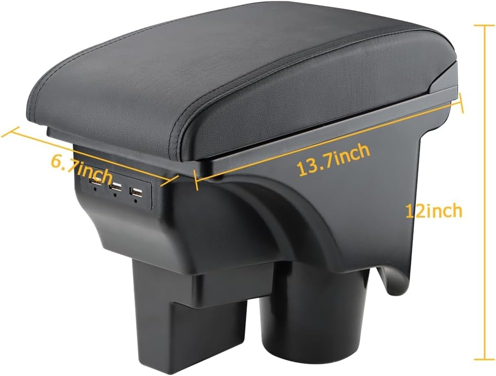 Armsteun Console voor VW Golf 6 MK6 (2008-2013) met 3 USB Oplaadpoorten