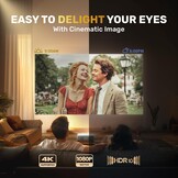 AURZEN Eazze Videoprojector, 4K, officieel, NetfIix, DoIby, Auto Focus/Keystone, HDR10, mini-beamer, wifi, bluetooth, draagbaar, Full HD 1080p, videoprojector