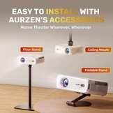 AURZEN Eazze Videoprojector, 4K, officieel, NetfIix, DoIby, Auto Focus/Keystone, HDR10, mini-beamer, wifi, bluetooth, draagbaar, Full HD 1080p, videoprojector
