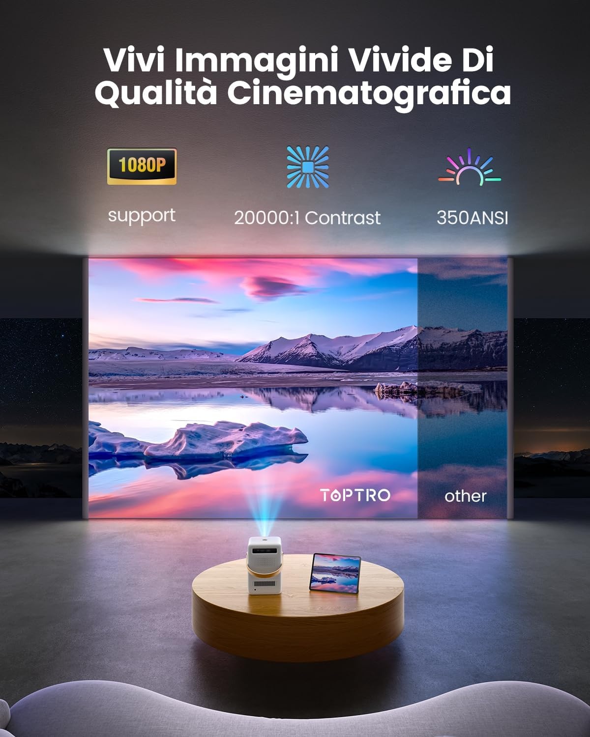 Draagbare Full HD Projector met Batterij (54% Korting!)