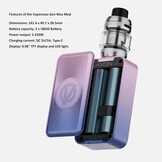 Vaporesso GEN MAX Box Mod 220W met 510 aansluiting, Dark Black