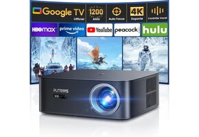 Zwarte Smart Beamer 4K met Google TV - 35% Korting