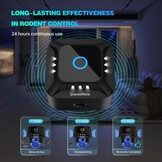 Ultrasone muizenverjager, 360° muizenverjager, frequentie regelbaar, muizenafweer, steekbaar, ongedierteafweer, rattenafschrikking, voor binnen, rattenafschrikking, met led-stroboscooplicht