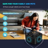 Ultrasone muizenverjager, 360° muizenverjager, frequentie regelbaar, muizenafweer, steekbaar, ongedierteafweer, rattenafschrikking, voor binnen, rattenafschrikking, met led-stroboscooplicht