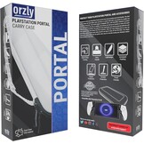 Orzly Draagtas ontworpen voor Playstation Portal Remote Player voor PS5-console bevat accessoires, reis- en opslagbescherming voor headset-oplader en meer zwart/blauw - Geschenkdoos editie