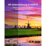 ULTIMEA Native Full HD 1080p beamer, 4K-projector, ondersteunt 900 ANSI, objectvermijding, automatische focus/keystone in 6D, wifi-bluetooth-overheadprojector voor iOS/Android/tv-stick