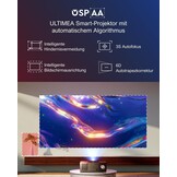 ULTIMEA Native Full HD 1080p beamer, 4K-projector, ondersteunt 900 ANSI, objectvermijding, automatische focus/keystone in 6D, wifi-bluetooth-overheadprojector voor iOS/Android/tv-stick