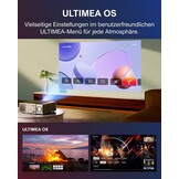 ULTIMEA Native Full HD 1080p beamer, 4K-projector, ondersteunt 900 ANSI, objectvermijding, automatische focus/keystone in 6D, wifi-bluetooth-overheadprojector voor iOS/Android/tv-stick