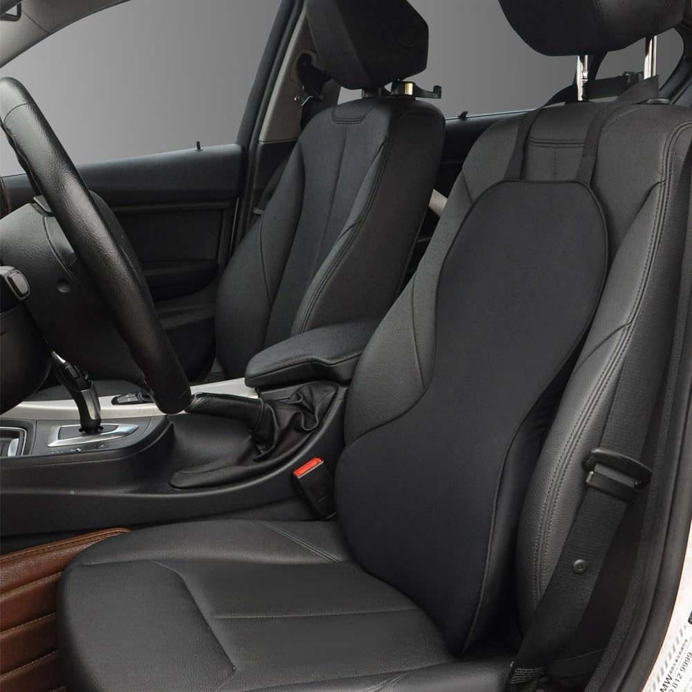 Ergonomisch Lendensteunkussen van Memoryschuim voor Autostoelen - Rugondersteuning met Ademende Meshhoes