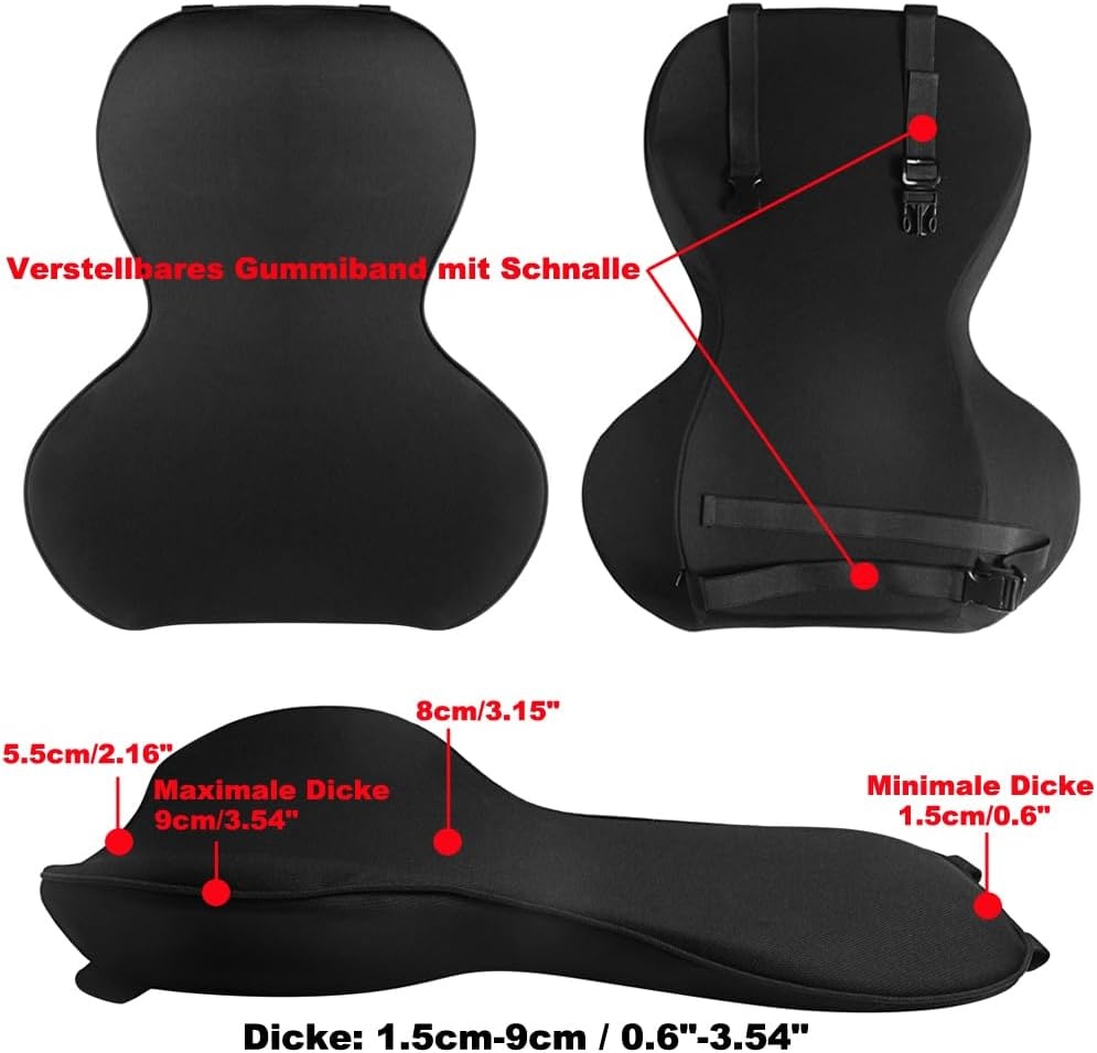 Ergonomisch Lendensteunkussen van Memoryschuim voor Autostoelen - Rugondersteuning met Ademende Meshhoes