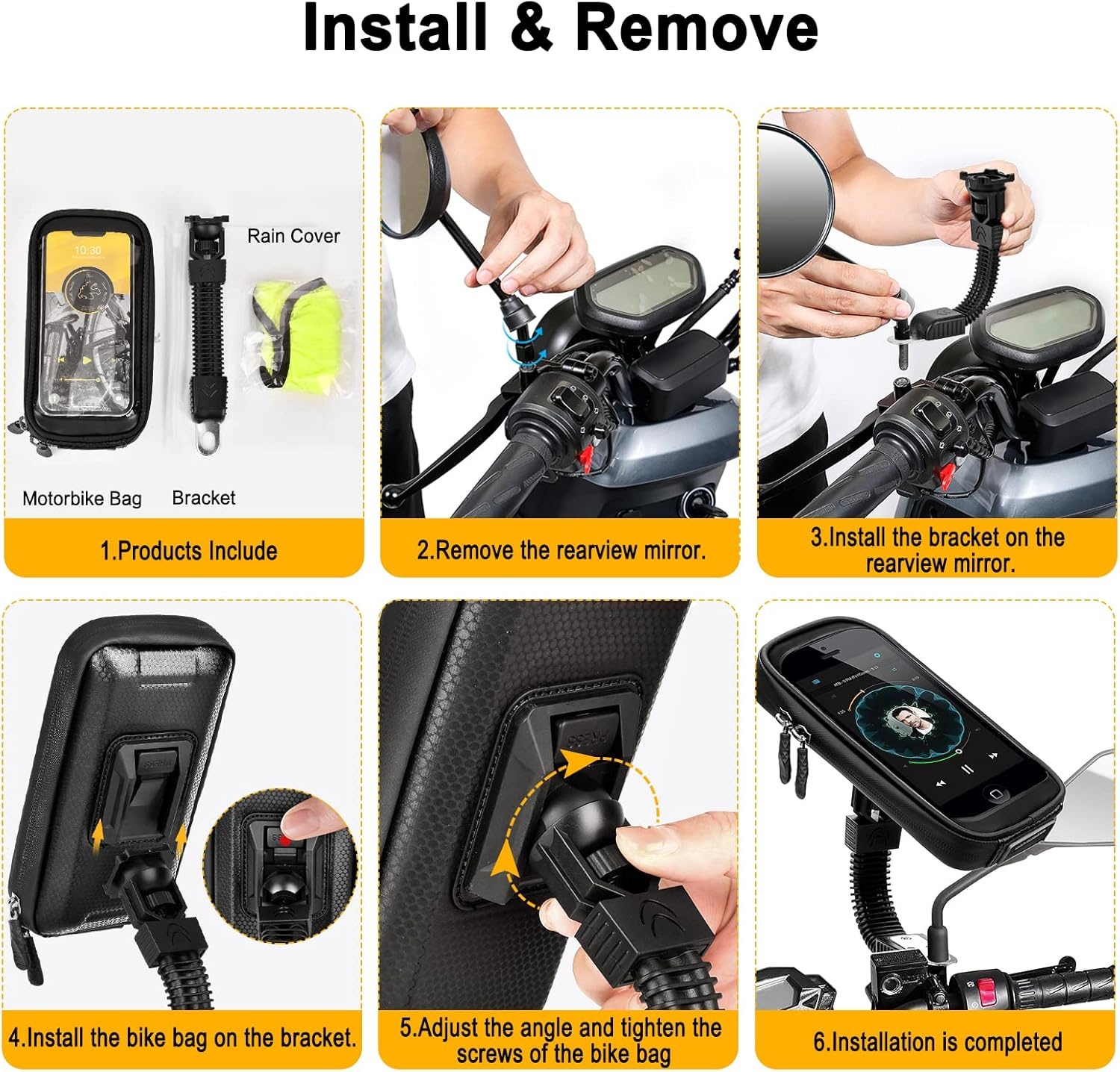 Waterdichte Telefoonhouder Motor 48% Korting - 6,7" Smartphones