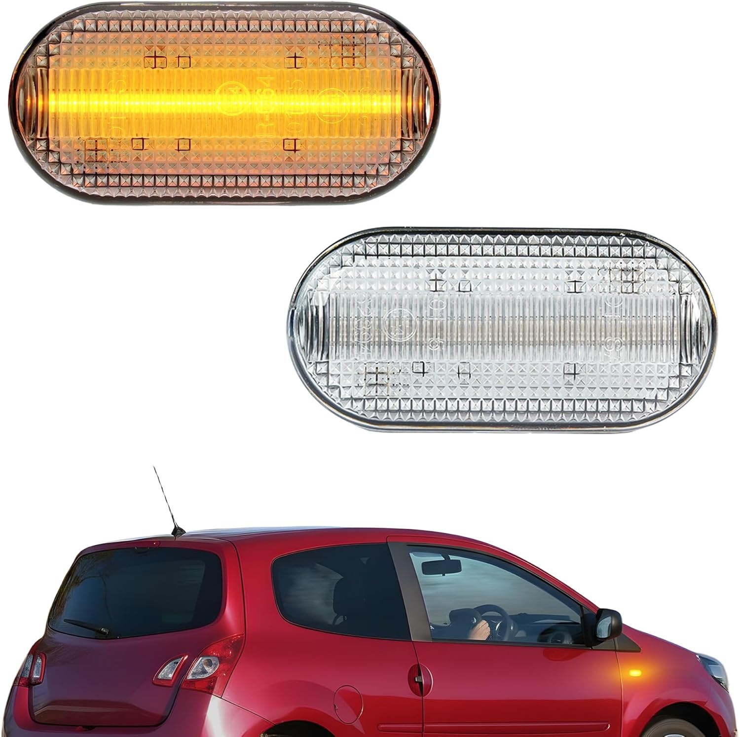 NSLUMO 2 stuks heldere lens, led-zijmarkeringslichten, knipperlichten voor R/enault N/issan Interstar O/pel
