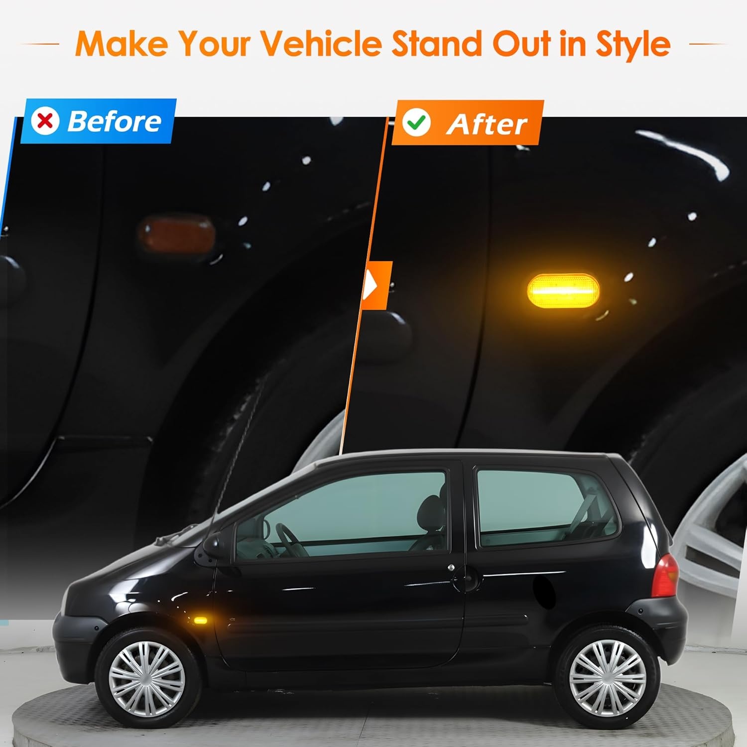 NSLUMO 2 stuks heldere lens, led-zijmarkeringslichten, knipperlichten voor R/enault N/issan Interstar O/pel