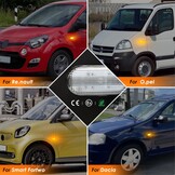 NSLUMO 2 stuks heldere lens, led-zijmarkeringslichten, knipperlichten voor R/enault N/issan Interstar O/pel