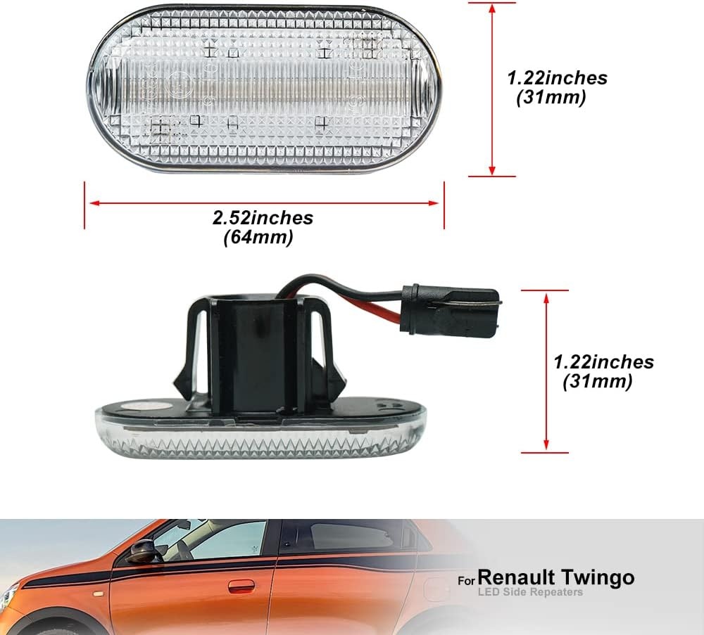 NSLUMO 2 stuks heldere lens, led-zijmarkeringslichten, knipperlichten voor R/enault N/issan Interstar O/pel