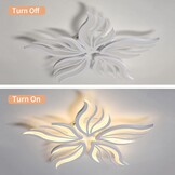 Becailyer Moderne Plafondlamp Bloemvorm 75cm Dimbare LED Chandelier met Afstandsbediening 48W Wit