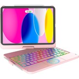 Hoes met Toetsenbord & Stylus voor iPad 10e Gen 10.9" - 360° Draaibaar, Verlicht Spaans QWERTY