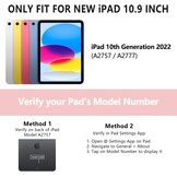iPad Toetsenbordhoes 10.9 inch (10e generatie) 2022 met 10-kleurige achtergrondverlichting, 360° draaibaar, penhouder en Spaanse indeling