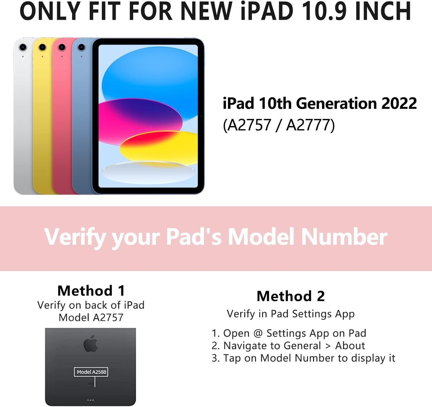 iPad Toetsenbordhoes 10.9 inch (10e generatie) 2022 met 10-kleurige achtergrondverlichting, 360° draaibaar, penhouder en Spaanse indeling