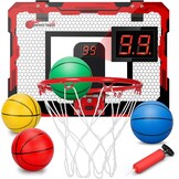 Mini-basketbalkorf, voor kinderen en volwassenen, boven de deur, basketbalbanden met 3 rubberen ballen, sportparty, gunsten voor thuis, kantoor, deurwand, cadeau voor jongens en meisjes