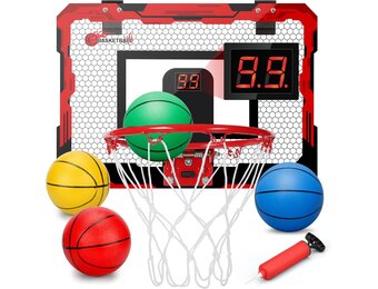 Mini-basketbalkorf, voor kinderen en volwassenen, boven de deur, basketbalbanden met 3 rubberen ballen, sportparty, gunsten voor thuis, kantoor, deurwand, cadeau voor jongens en meisjes