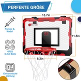 Mini-basketbalkorf, voor kinderen en volwassenen, boven de deur, basketbalbanden met 3 rubberen ballen, sportparty, gunsten voor thuis, kantoor, deurwand, cadeau voor jongens en meisjes