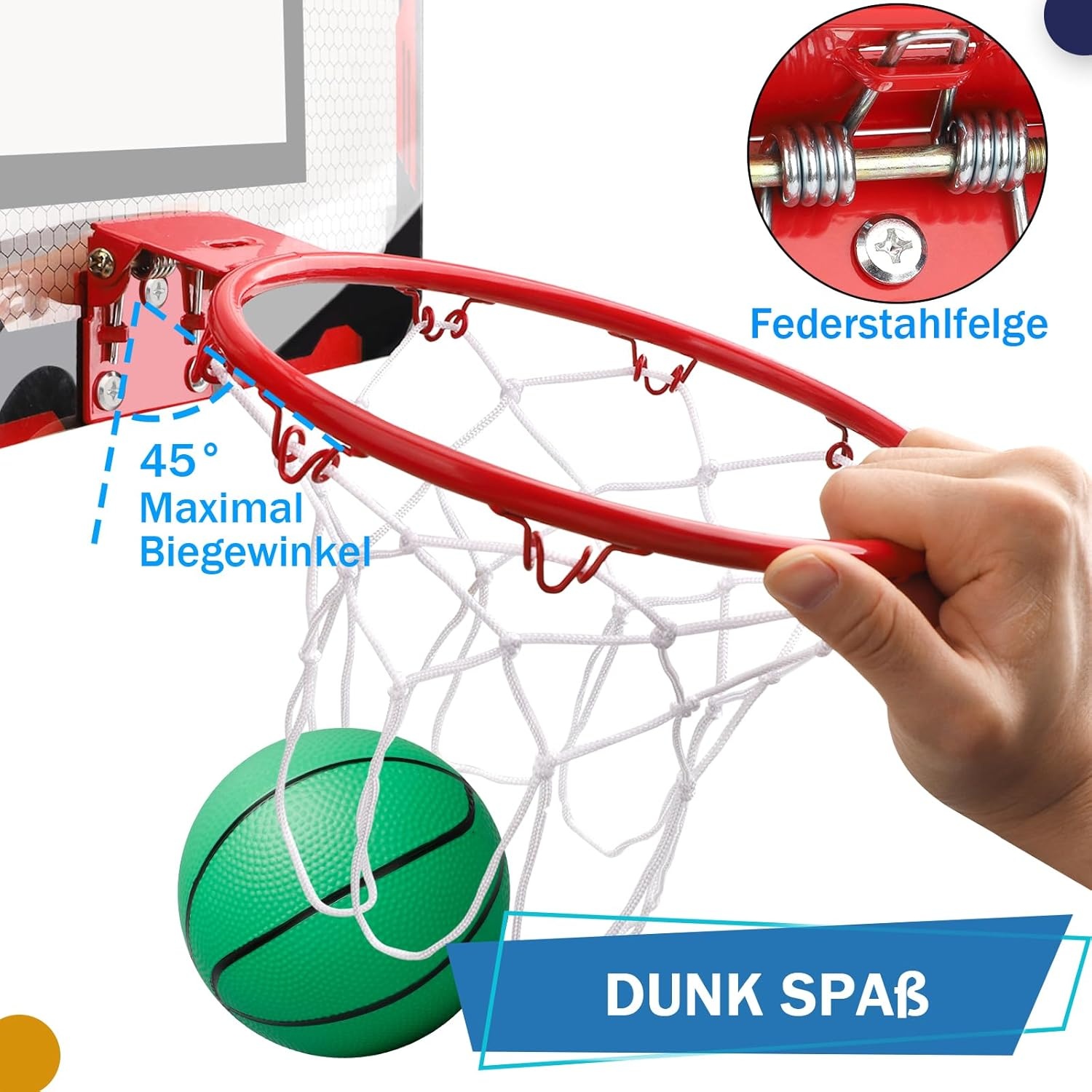 Mini-basketbalkorf, voor kinderen en volwassenen, boven de deur, basketbalbanden met 3 rubberen ballen, sportparty, gunsten voor thuis, kantoor, deurwand, cadeau voor jongens en meisjes