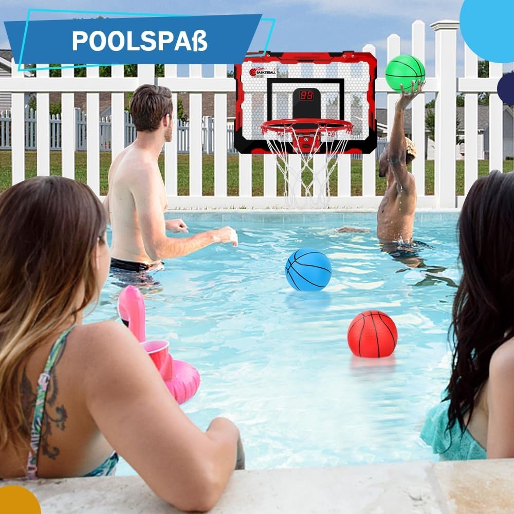 Mini-basketbalkorf, voor kinderen en volwassenen, boven de deur, basketbalbanden met 3 rubberen ballen, sportparty, gunsten voor thuis, kantoor, deurwand, cadeau voor jongens en meisjes