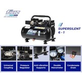 FIAC Draagbare luchtcompressor Supersilent 6, olievrij, maximale druk 8 bar, 1 pk, tank 6 liter, geluidsniveau 58 dB LpA