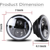 NSLUMO 2 stuks LED-koplampen, 18 cm witte verstraler en dimlicht, Halo-ring angel eyes DRV, verlichting voor richtingaanwijzer, compatibel met Defender RHD 90 110m koplamp