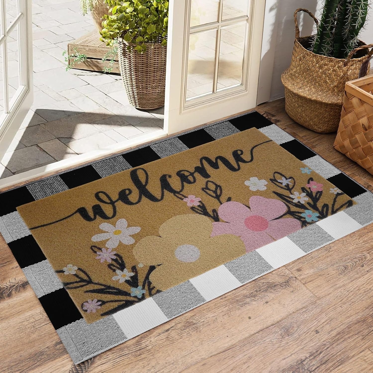 Set van 2 Buitenmatten Synthetische Kokos 90x60 cm - 27% Korting!