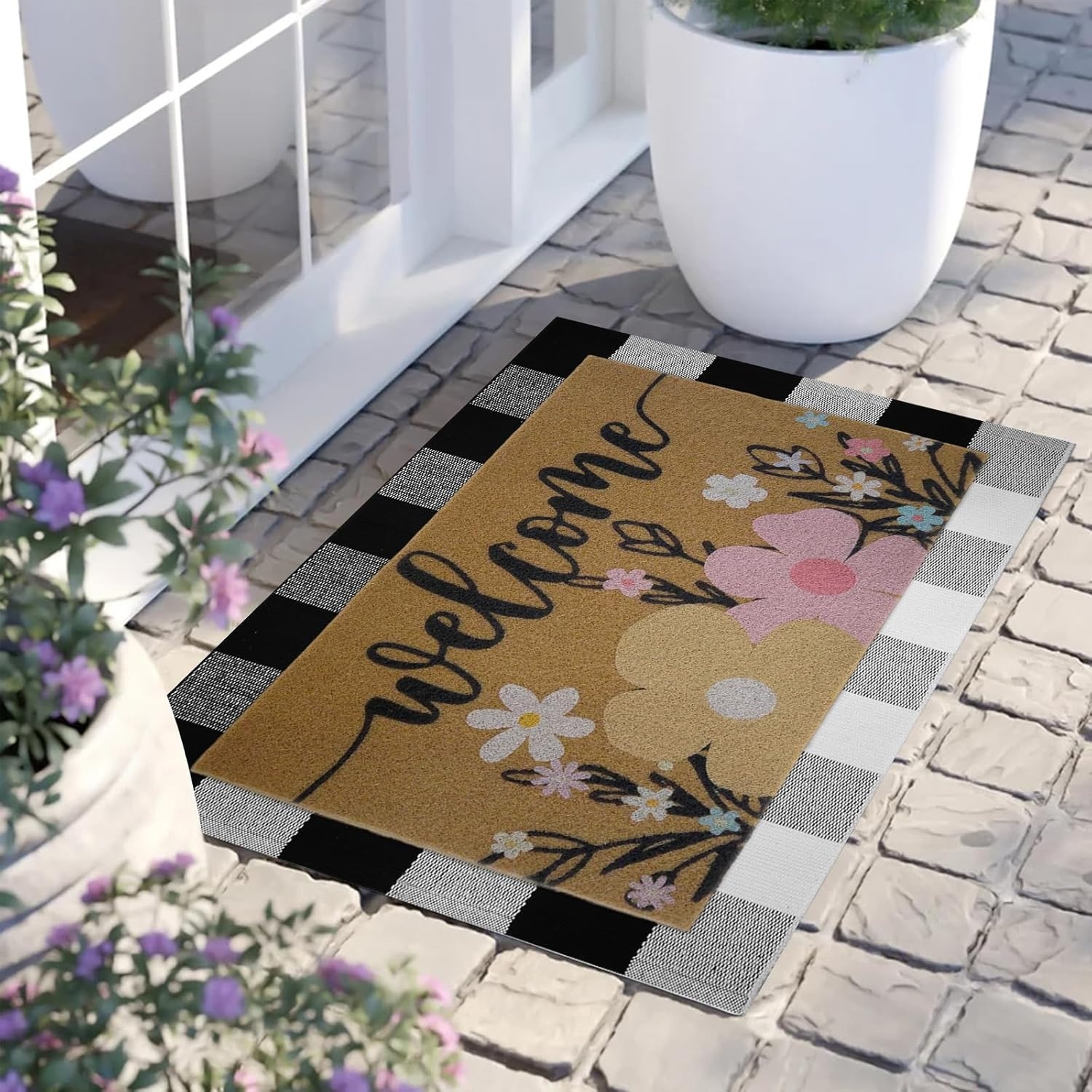 Set van 2 Buitenmatten Synthetische Kokos 90x60 cm - 27% Korting!