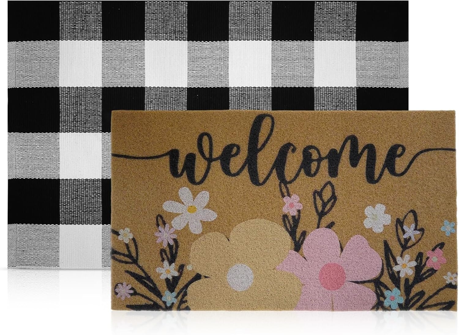 Set van 2 Buitenmatten Synthetische Kokos 90x60 cm - 27% Korting!