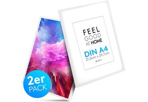 2x A4 Houten Fotolijsten Wit met Plexiglas - 33% Korting